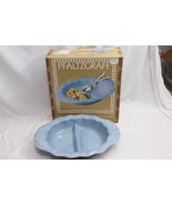 Pfaltzgraff Petals Large Oval Divided Vegetable Dish 15&quot; Blue - $18.78 CAD