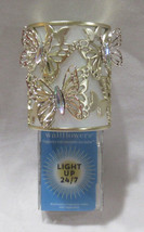 Bath &amp; Body Works Wallflower Fragrance Plug Gold Butterfly Glitter Nightlight - £26.87 GBP