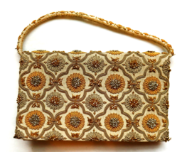 Amazing Mid Century Evening Bag Purse Gold and Silver Tone Envelope Fold... - £38.91 GBP