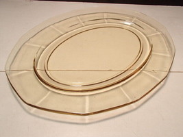 Sahara Yellow Oval Serving Platter ~~ rare one ~ ~ Fostoria / Heisey ??? - £31.89 GBP