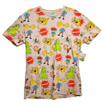 Retro Nickelodeon All Over Print T shirt L NWT Rugrats Rocko Cat Dog Arnold Etc - £11.48 GBP