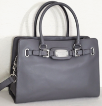 Michael Kors Hamilton Heather Gray Silver Pebbled Leather Large Tote Bagnwt! - £166.28 GBP