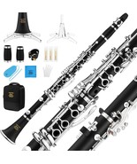 Upgraded Ebonite Bb Clarinet With 2 Barrels, 4C Mouthpiece, Hard Case, C... - £173.16 GBP