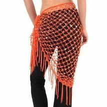Orange Mermaid Sequin Bohemian Tribal Hip Scarf Belt - $39.99