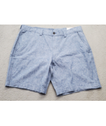 St. John&#39;s Bay Chino Shorts Men&#39;s Size 38 Blue Flat Front Stretch Linen ... - $39.81 CAD