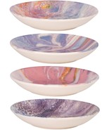 4 Assorted Pink Abstract 9.5&quot; Pasta Bowls Made in Portugal - $69.24