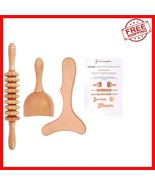 3-In-One Wooden Massager for Lymphatic Drainage &amp; Muscle Relief – Luxuri... - $49.57 CAD