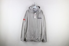 Deadstock Vintage Mens XL Spell Out New England Patriots Football Hoodie Gray - £47.44 GBP