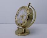 Easton World Time Zones Desk Tabletop Clock Brass Globe Stand - $164.99