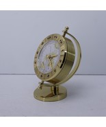 Easton World Time Zones Desk Tabletop Clock Brass Globe Stand - £123.39 GBP