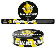 100ml (3.5g) Cali Pressitin Lid &amp; Label Combo Cali Tin Labels - Banana Punch x10 - £8.64 GBP+