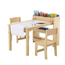 VEVOR Kids Art Table and 2 Chairs, 2-in-1 Toddler Craft and Play Activity Table, - £174.27 GBP