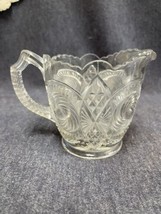 Crystal Creamer or Small Pitcher 4” Scalloped Edge Ornate Vintage - £3.95 GBP