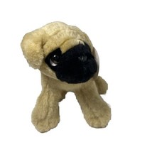 Chosun Salesman Sample Pug Dog Plush Stuffed Animal 7 Inch Brown Tan Puppy Tags - $12.80