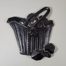 Metal Wall Hanging Black Coal Bucket Vintage 7.5&quot; x 7.5&quot; - £7.71 GBP