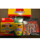 Lot of Crayons Color Pencils color markers Crayola Jurassic Park Playskool - £14.69 GBP
