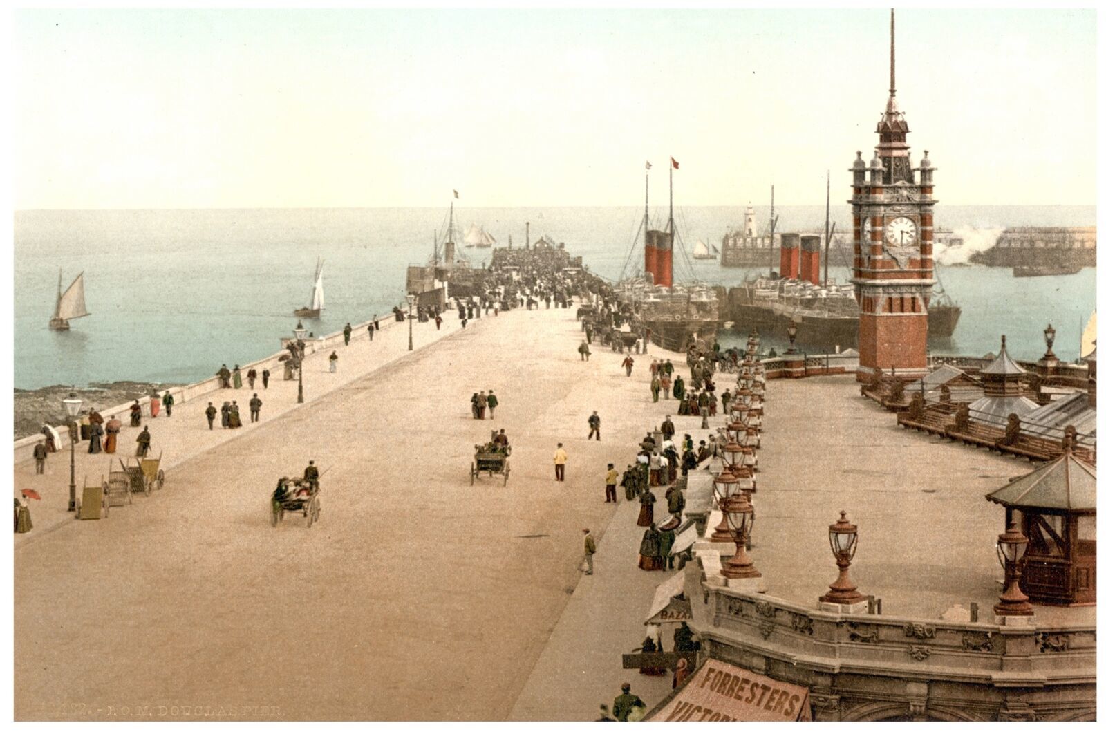 5284.Marketplace by the bay.turn of the century.POSTER.Decoration.Graphic Art