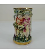 R. Capodimonte Vase 3-d Raised Relief Hallmark Stamped Hand Painted Ital... - £37.84 GBP