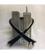 911 Twin Towers Commemorative Pin Black Enamel Ribbon Sept 11 2011 1.5 x... - $131.52 MXN
