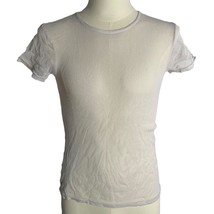 Vintage TRIPP NYC Fishnet Mens Shirt S White Short Sleeve Nylon Daang Goodman - £36.59 GBP