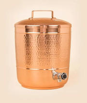 Isha Hammered Copper Water Storage Pot, 8 Liters (100% Pure) Copper Wate... - $131.66