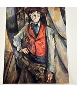 Vintage Paul Cezanne Boy with Red Vest Unframed 8&quot; X 10&quot; - $14.85