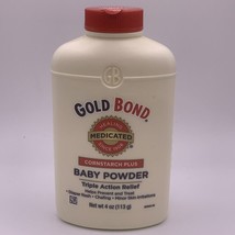Gold Bond Baby Medicated Powder Cornstarch Triple Action Relief 4oz HTF ... - £51.39 GBP