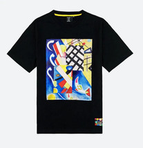 Tango Hotel Men&#39;s Kandinsky Black Weft T-Shirt-Size Medium - $24.97