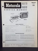 Motorola 1953 Plymouth P24 Auto Radio Service Manual Model Mopar 608 - £5.43 GBP