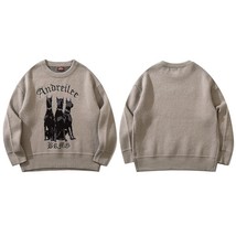 2022 Men Sweater 3 Doberman Dog Graphic Streetwear  Sweater Hip Hop Retr... - $156.77