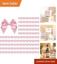 100 PCS 2.75" Classic Satin Pink Ribbon Bows with Double-Sided Tape for ... - $24.70