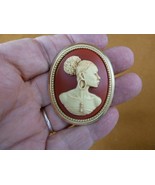 CA20-244) RARE African American LADY brown white oval CAMEO Pin Pendant ... - $668.12 MXN