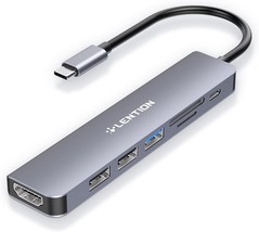 USB C Hub with 100W Charging 4K HDMI Dual Card Reader USB 3.0 2.0 Compatible 202 - £29.00 GBP