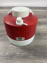 Vintage Thermos Picnic Water Jug Red &amp; White Plastic 1 Gallon Made USA Clean - £7.53 GBP