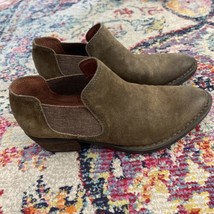 Born Boots Womens 6.5 M Dallia Ankle Booties Heels F52142 Brown Leather Slip On - $26.07