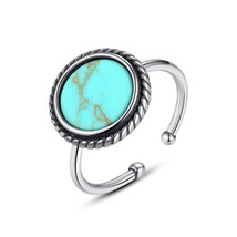 Turquoise S925 Silver Ring Adjustable - £10.22 GBP