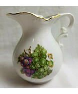Vintage Japan Transfer-ware Porcelain Creamer Pitcher White with Grapes ... - £26.93 GBP