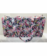 Vera Bradley Women XL TRAVELER DUFFEL BAG MOD PAISLEY flowers navy blue ... - $227.13 CAD