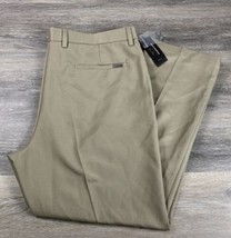 NEW Greg Norman Tasso Elba 5 Iron Men&#39;s Flat Front Khaki Golf Dress Pant... - £18.07 GBP