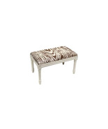123 Creations Brown Faux Bois Upholstered Wooden Bench Antique White - $5,868.89 MXN