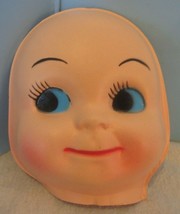 Darice 4 1/2&quot; Plastic Half Baby Doll Face Head Doll Parts Craft Big Blue Eyes - £10.35 GBP