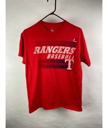 Majestic Mens M Texas Rangers Baseball Licensed Red T-Shirt, White Crack... - £11.11 GBP