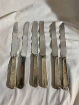 6 Ancestral 1847 Rogers Bros Silverplate Dinner Knives No Monogram - £15.78 GBP