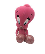 Plush Pink TWEETY BIRD Warner Brothers Looney Tunes Shiny Beak Legs 12&quot; - $10.38 CAD