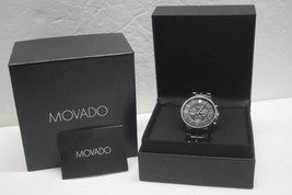 MOVADO Stainless Steel SE Pilot 0606759 Black Dial Chronograph 42mm Watch 8&quot; - £629.57 GBP