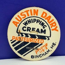 Dairy milk farm bottle cap vintage advertising label lid Austins Bingham... - $7.87