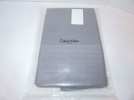 Calvin Klein HAZE Dappled Border Mussel Grey Queen Flat Sheet NIP - $67.15