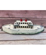 Antique Dayton Schieble Hill Climber Large Tin Ship Boat 18&quot; w Life Boat... - £194.72 GBP