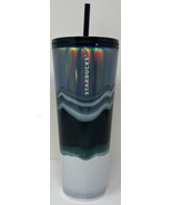 STARBUCKS Plastic Cold Cup BLUE WAVE 24 oz Holiday w/ Straw NWT - $40.73 CAD