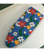 Vintage folding collapsible mid century bight foral cover tabletop ironi... - $32.62